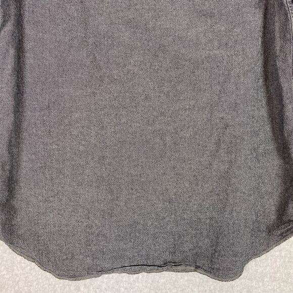 Deus Ex Machina Shirt Mens S Grey Long Sleeve Chambray Pearl Snap Moto Work - Picture 11 of 15